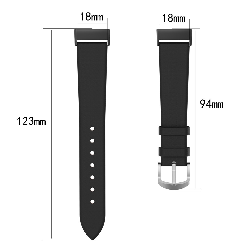 Für Fitbit Charge 3 Echtlederarmband Mit Edelstahlschnalle - Schwarz-4