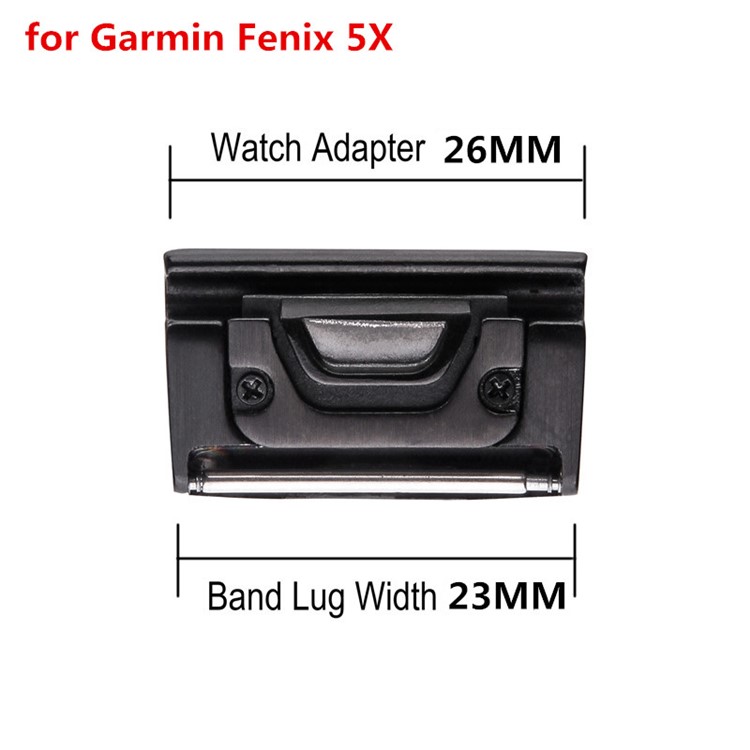 2Pcs/Pair Metal Watchband Connectors for Garmin Fenix 3 HR / Fenix 3 / Fenix 5X - Black-6