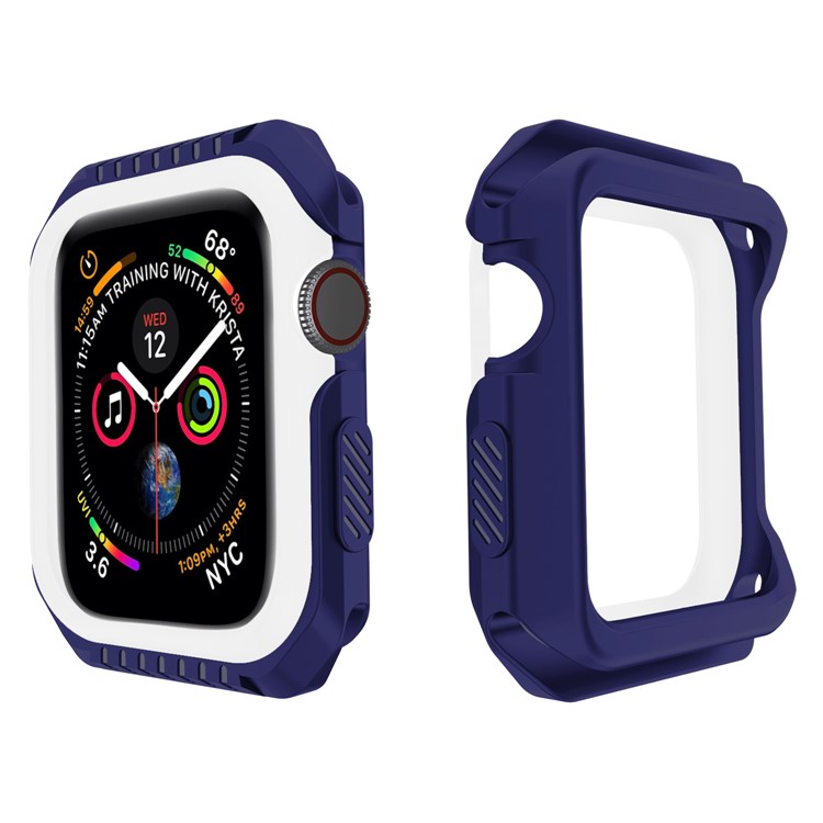 

Двухцветные Мягкие Силиконовые Защитные Рамки Для Часов Apple Серии 3 / 2 / 1 42 Мм - Синий / Белый, Apple Watch Series 3 42mm
