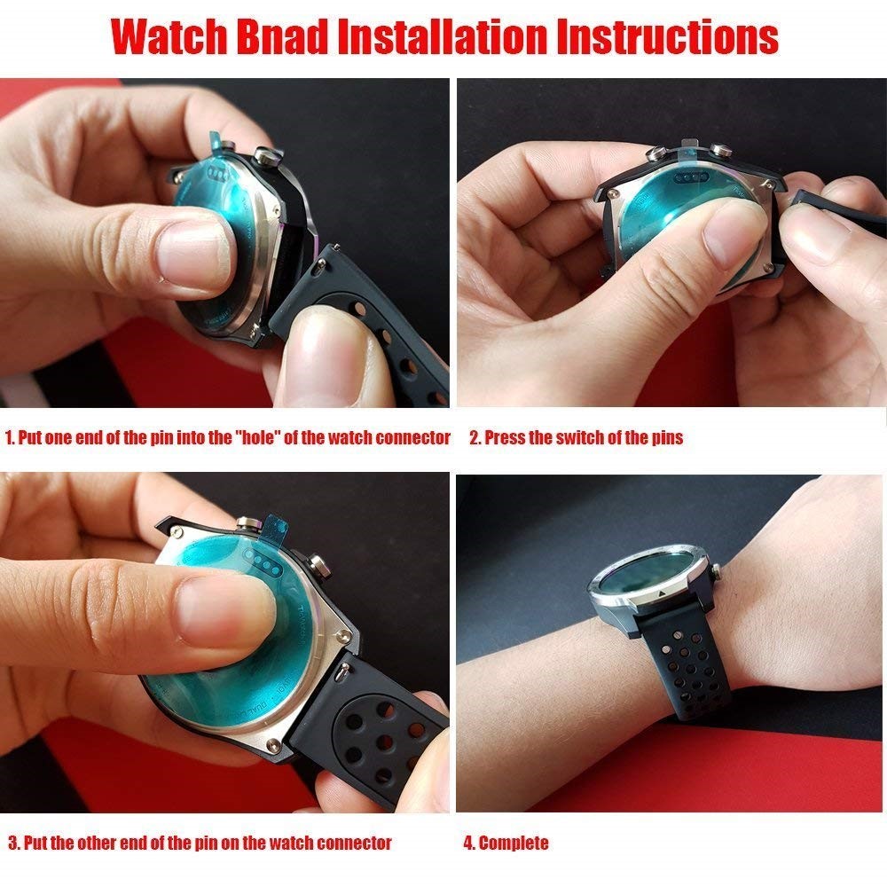 Pulseira De Relógio De Silicone Macio Bicolor Para Huawei Assistir GT - Tudo Preto-4