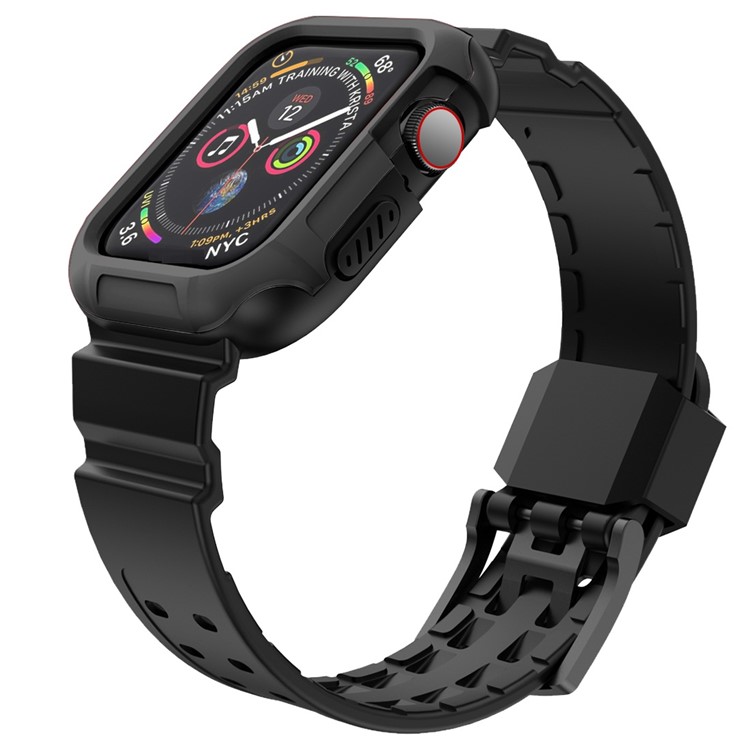 Soft Silicon Watch Wrist Band for Apple Watch Series 4 44mm - Black-3