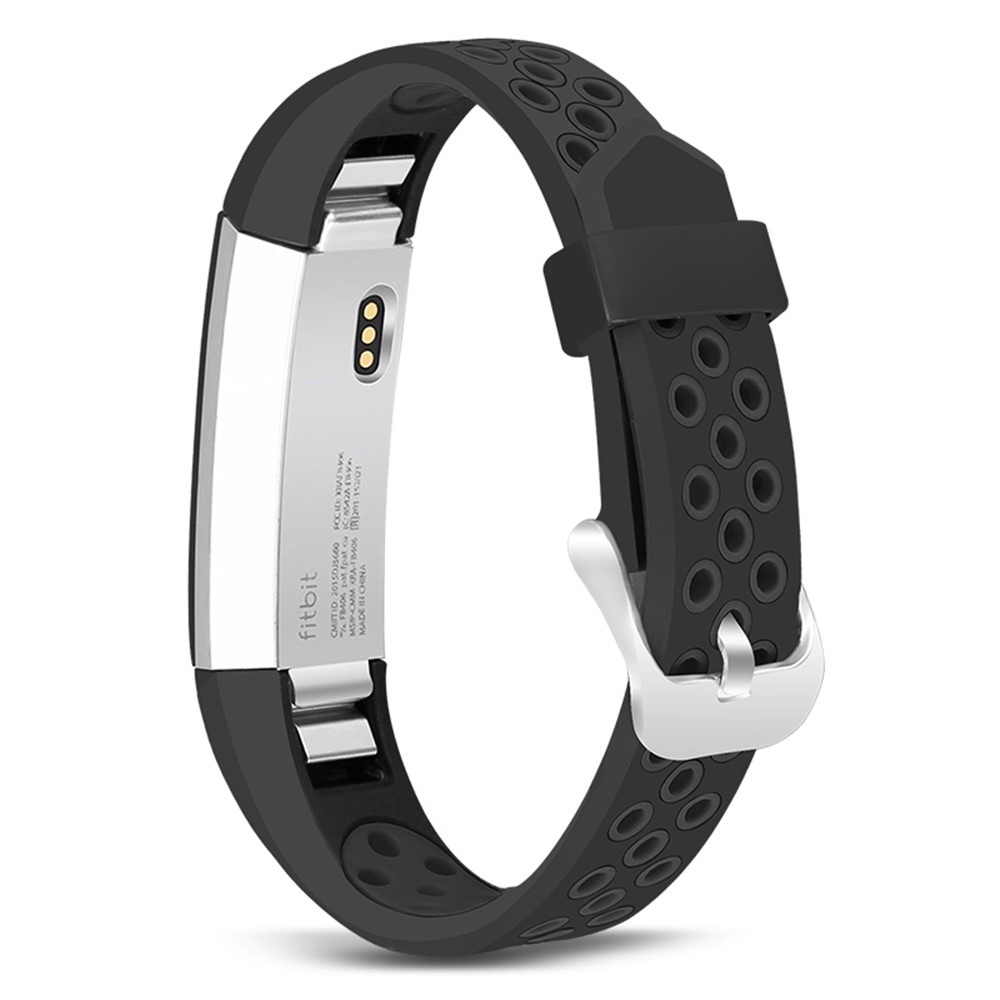 Flexibles Silikon-Uhrenarmband Für Fitbit Alta HR - Größe L / Alles Schwarz-3
