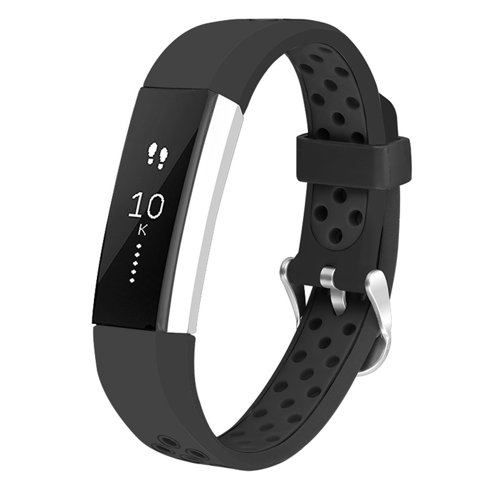 Flexibles Silikon-Uhrenarmband Für Fitbit Alta HR - Größe L / Alles Schwarz-4