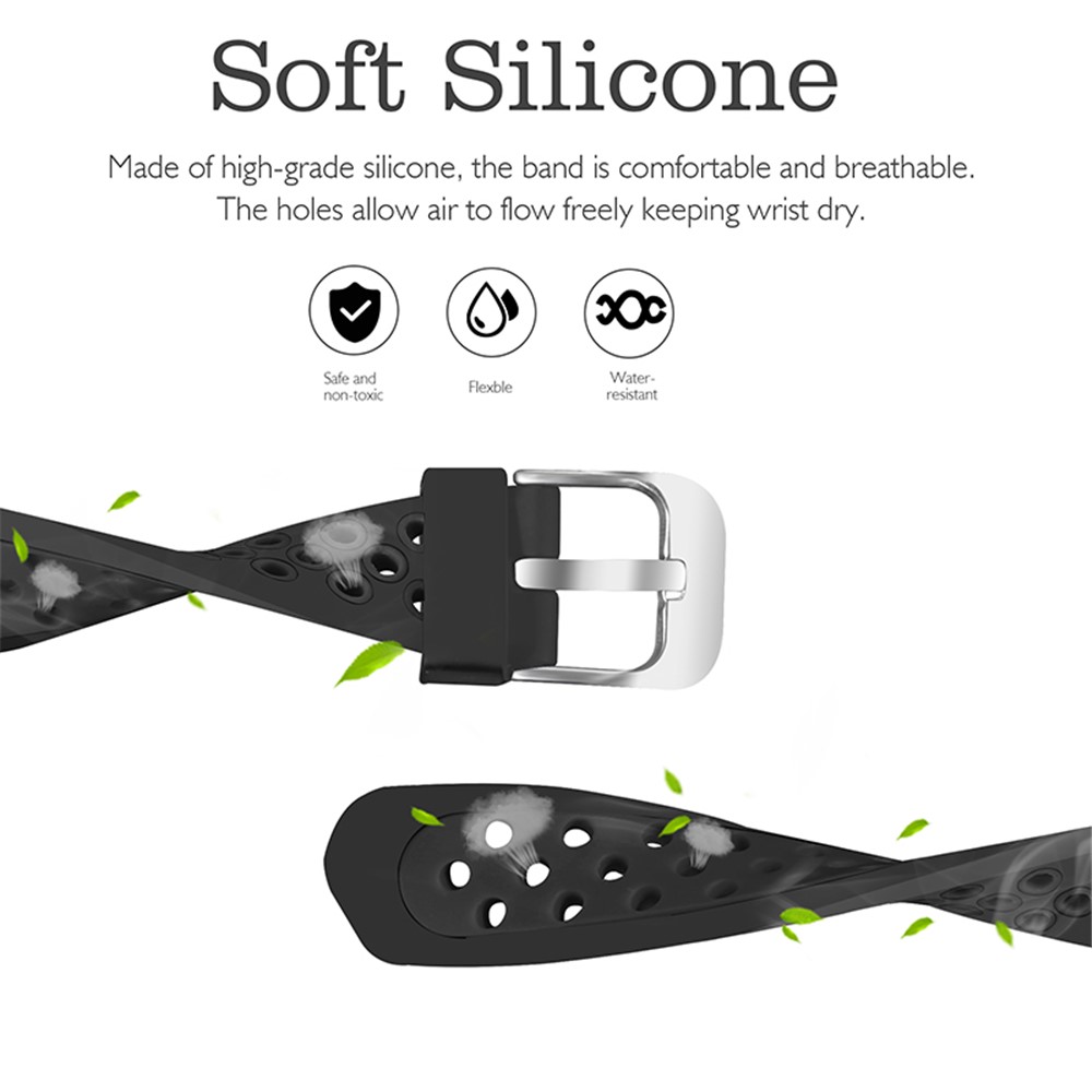 Flexibles Silikon-Uhrenarmband Für Fitbit Alta HR - Größe L / Alles Schwarz-6