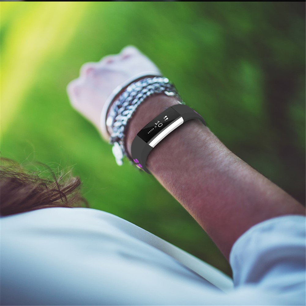 Flexibles Silikon-Uhrenarmband Für Fitbit Alta HR - Größe L / Alles Schwarz-8