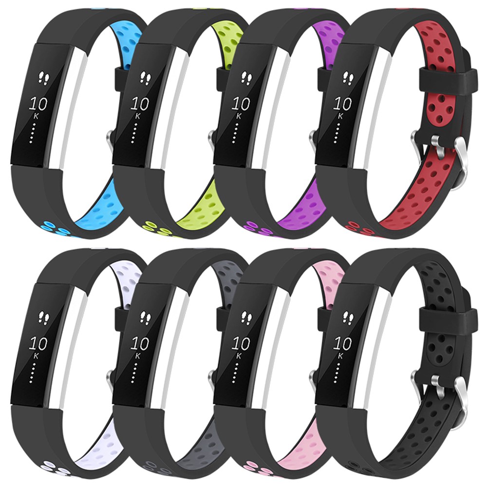Flexibles Silikon-Uhrenarmband Für Fitbit Alta HR - Größe L / Alles Schwarz-9