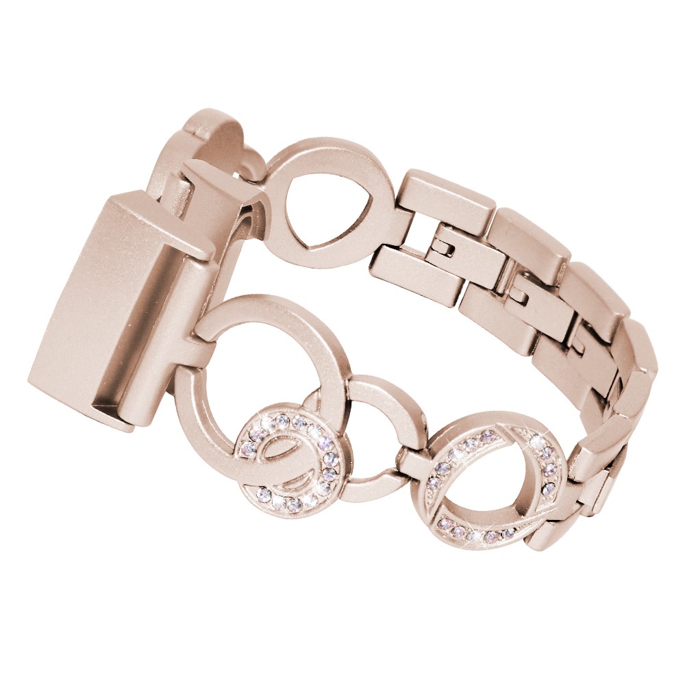 Edelstahlarmband Mit Strassdekor Für Fitbit - Ladung 3 - Gold-1
