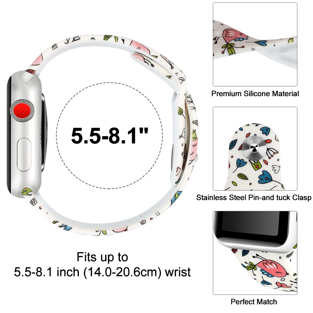 Pattern Printing Wrist Band Strap for Apple Watch Series 4 40mm / Series 3 2 1 38mm - Style A-3