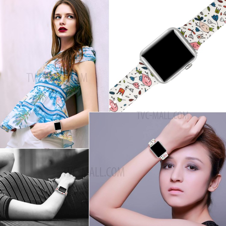 Pattern Printing Wrist Bracelet Strap for Apple Watch Series 4 44mm / Series 3 2 1 42mm - Style A-5