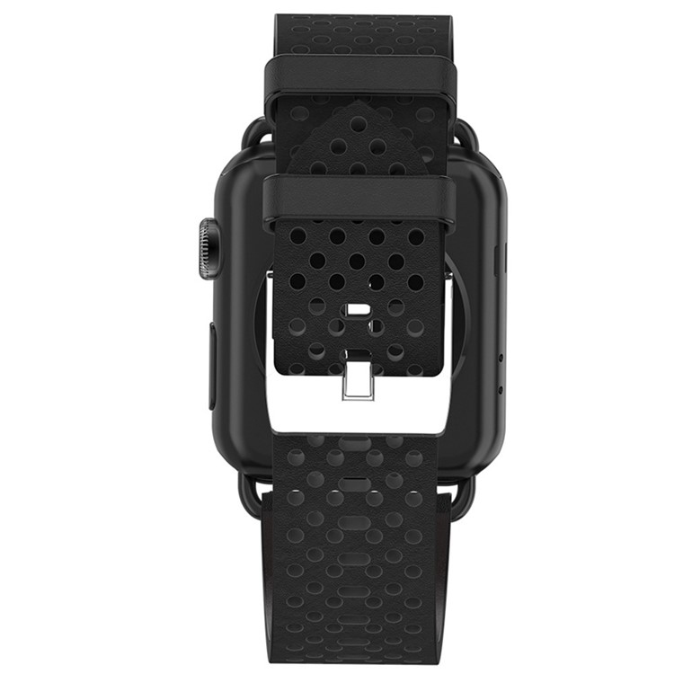 PU Leather Multi Holes Watch Band for Apple Watch Series 4 44mm, Series 3 / 2 / 1 42mm - Black-12