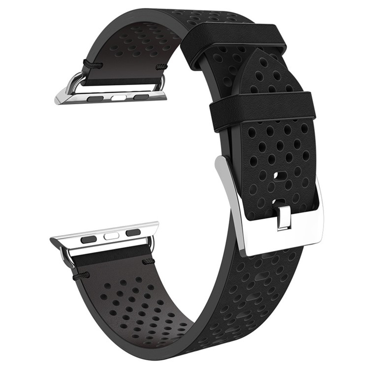 PU Leather Multi Holes Watch Band for Apple Watch Series 4 44mm, Series 3 / 2 / 1 42mm - Black-13