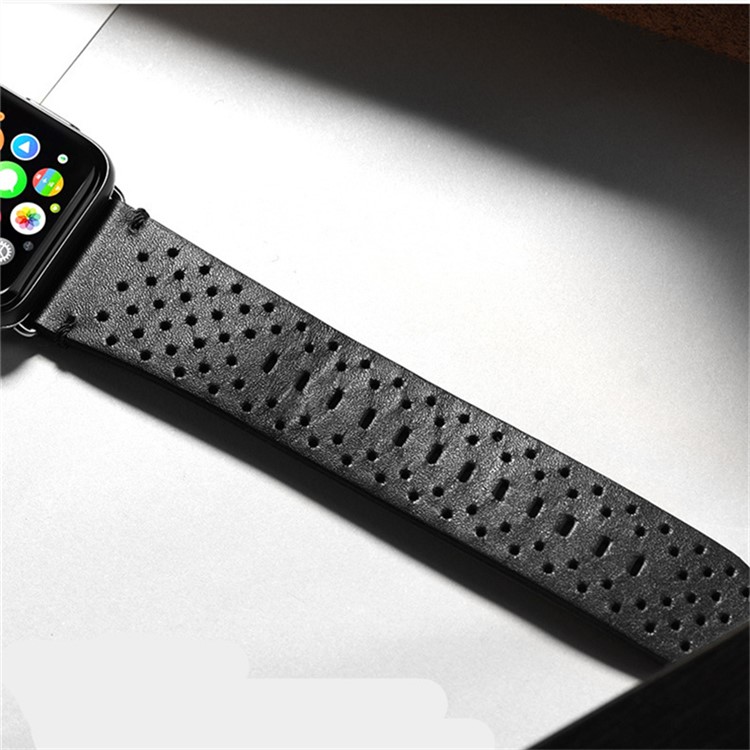 PU Leather Multi Holes Watch Band for Apple Watch Series 4 44mm, Series 3 / 2 / 1 42mm - Black-5