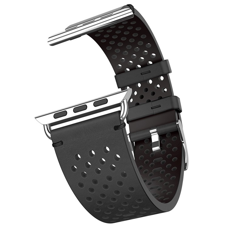 PU Leather Multi Holes Watch Strap for Apple Watch Series 4 40mm, Series 3 / 2 / 1 38mm - Black-10