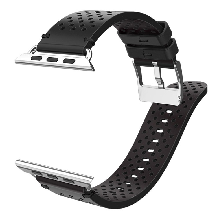 PU Leather Multi Holes Watch Strap for Apple Watch Series 4 40mm, Series 3 / 2 / 1 38mm - Black-8