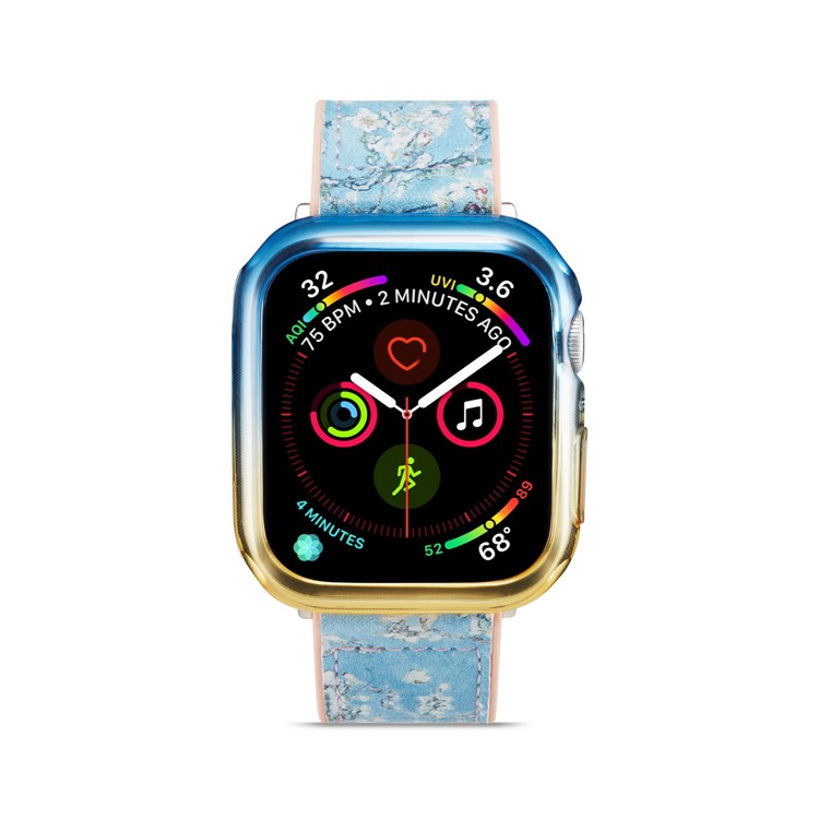 

Двухцветный Прозрачный Защитный Футляр Для ТПУ Для Apple Watch Серии 4 44 Мм - Синий / Желтый, Apple Watch Series 4 44mm