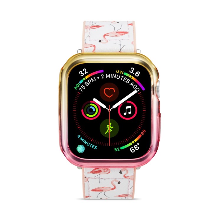 

Bi-color Clear TPU Frame Protection Cover for Apple Watch Series 4 40mm - Yellow / Pink, Apple Watch Series 4 40mm