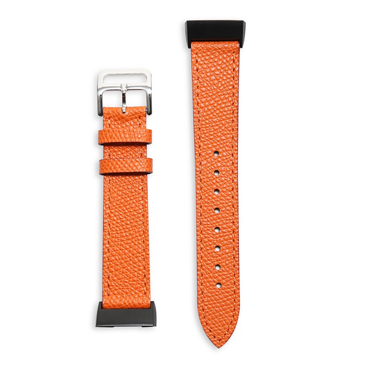 

Genuine Leather Watch Wrist Band Strap for Fitbit Charge 3 - Orange, Fitbit Charge 3