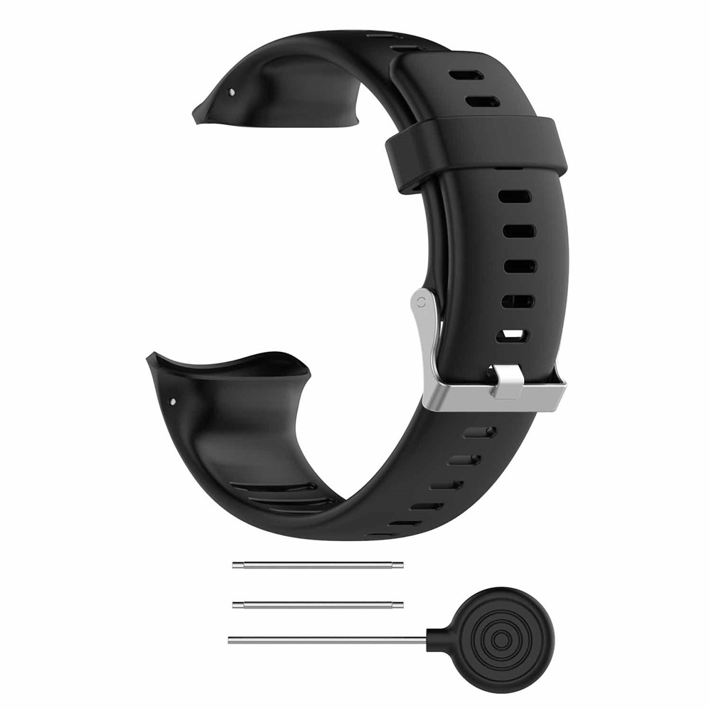 Silicone Replacement Strap Watch Band for Polar Vantage V - Black-2