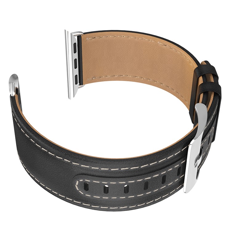 HOCO Wristband Genuine Leather Watch Band for Apple Watch Series 4 40mm Apple Watch Series 3 2 1 38mm - Black-1