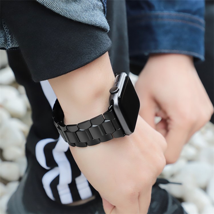 HOCO Stainless Steel Watch Wrist Band with Axle Connectors for Apple Watch Series 4 40mm/Apple Watch Series 3 2 1 38mm - Black-3