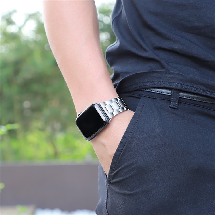 HOCO Stainless Steel Watch Wrist Band with Axle Connectors for Apple Watch Series 4 40mm/Apple Watch Series 3 2 1 38mm - Black-4