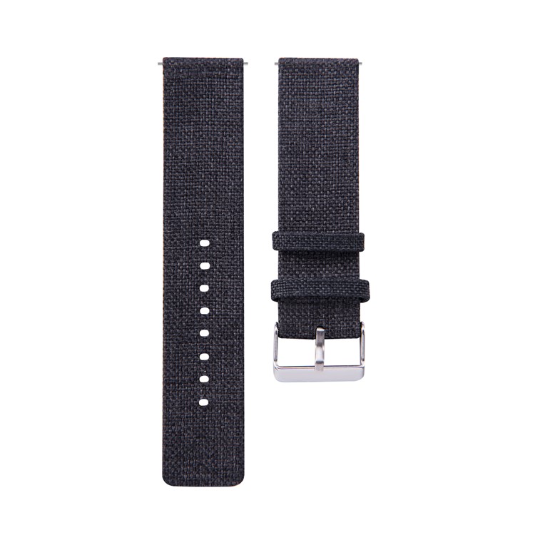 Metal Buckle Canvas Wristwatch Strap 20mm for Samsung Galaxy Watch Active - Black-2