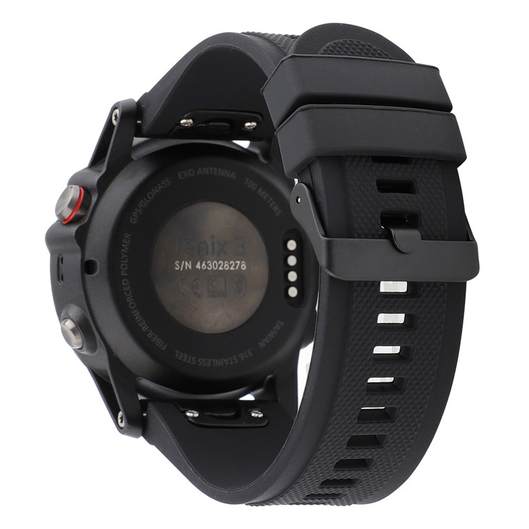 20mm Soft Textured Silicone Watch Wrist Strap for Garmin Fenix 5S - Black-3