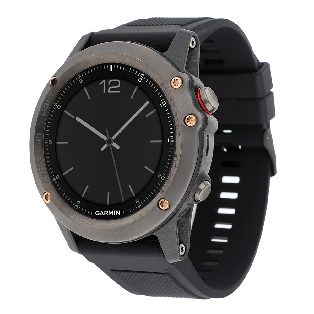22mm Soft Textured Silicone Watch Wrist Bracelet for Garmin Fenix 5 / 5 Plus with Black Buckle - Black-2