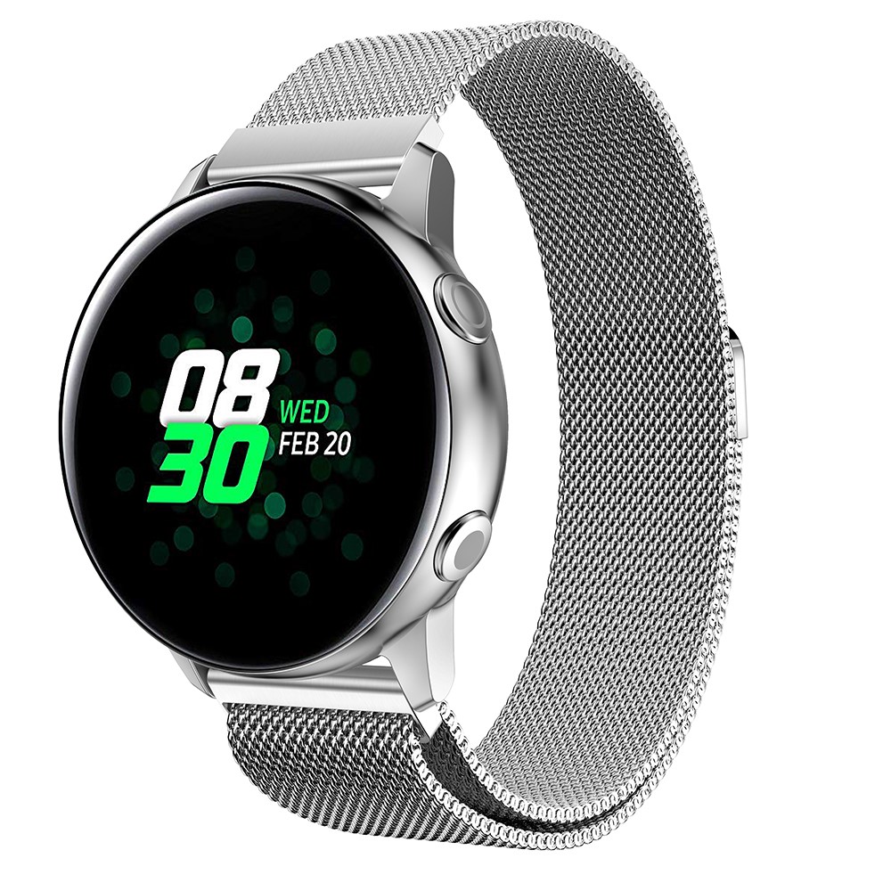 Pulseira De Relógio Magnético De Malha De Aço Inoxidável Milanese Para Samsung Galaxy Watch SM-R500 Ativo - Prata-2