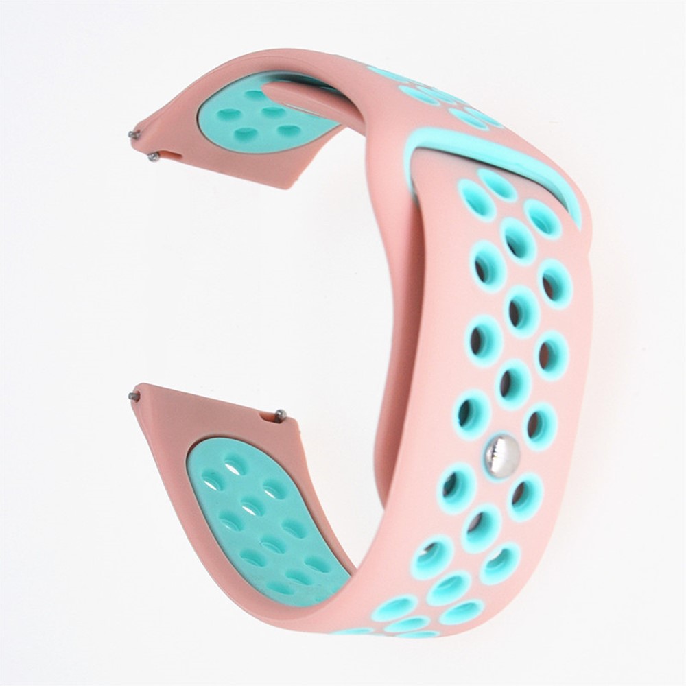 Bande De Montre Creuse En Silicone Bicolore Pour La Montre Samsung Galaxy Active - Rose / Bleu-1