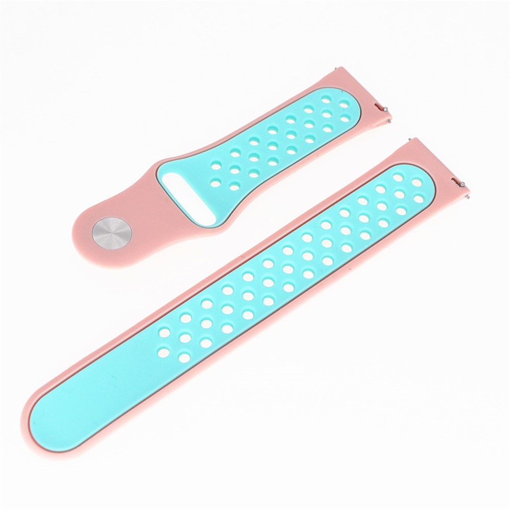 Bande De Montre Creuse En Silicone Bicolore Pour La Montre Samsung Galaxy Active - Rose / Bleu-2