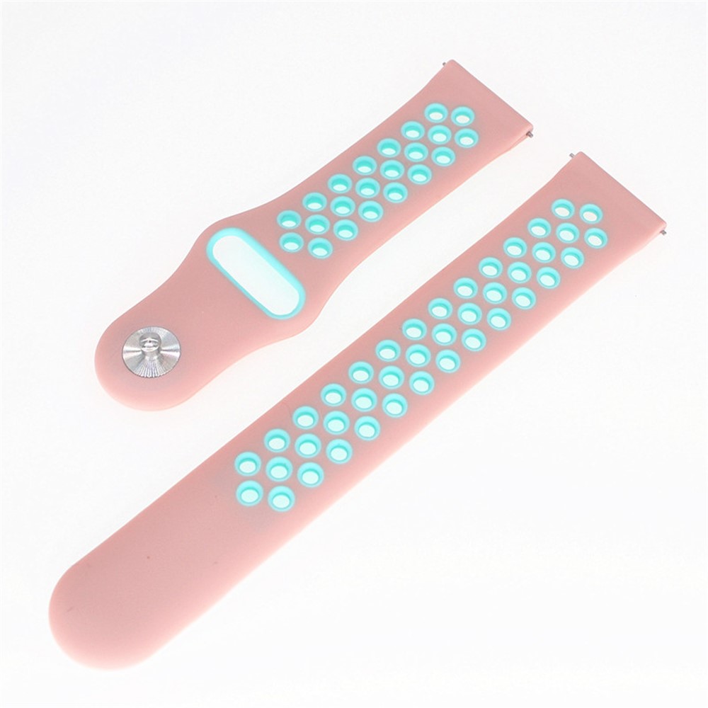 Bande De Montre Creuse En Silicone Bicolore Pour La Montre Samsung Galaxy Active - Rose / Bleu-3