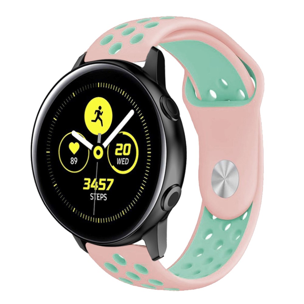 Bande De Montre Creuse En Silicone Bicolore Pour La Montre Samsung Galaxy Active - Rose / Bleu-5