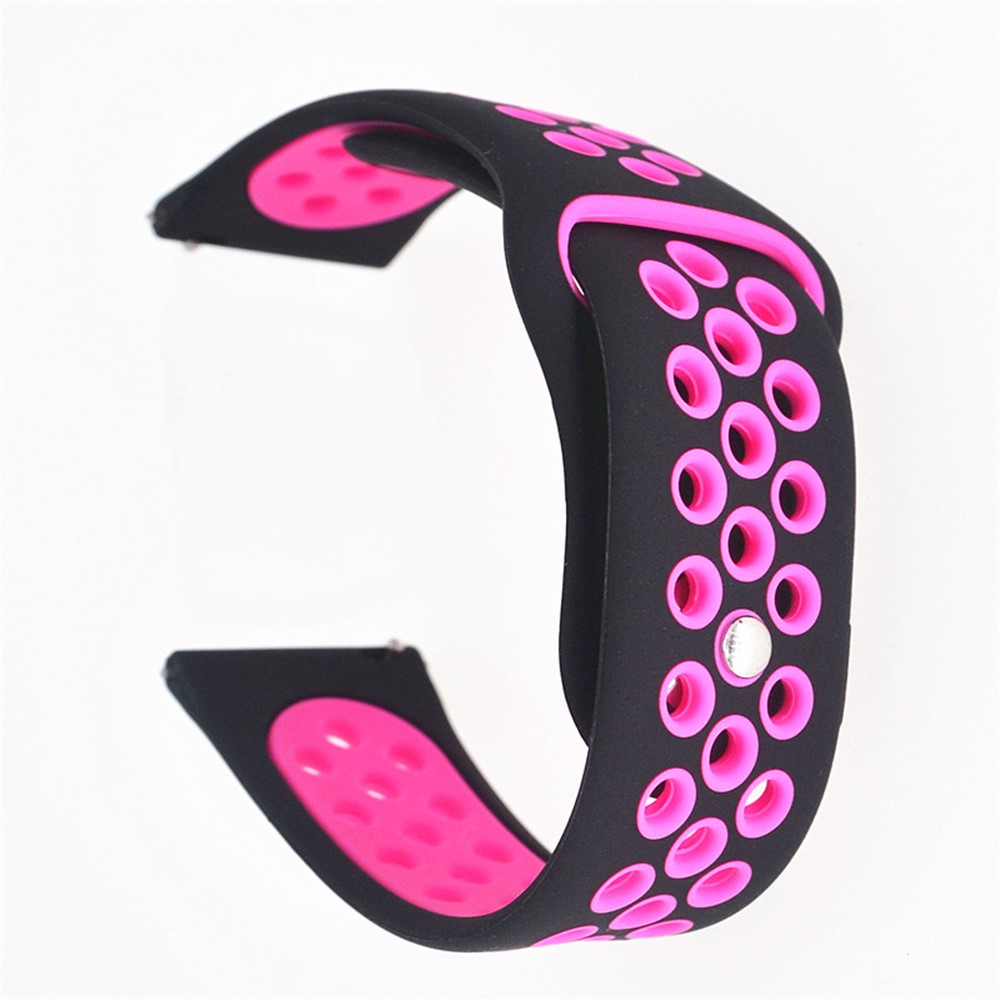 20mm Two-tone Silicone Hollow Watch Band for Samsung Galaxy Watch Active - Black / Rose-1