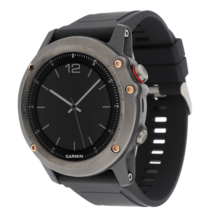 For Garmin Fenix 5S Soft Textured Silicone Watch Band with Silver Color Buckle 20mm - Black-2