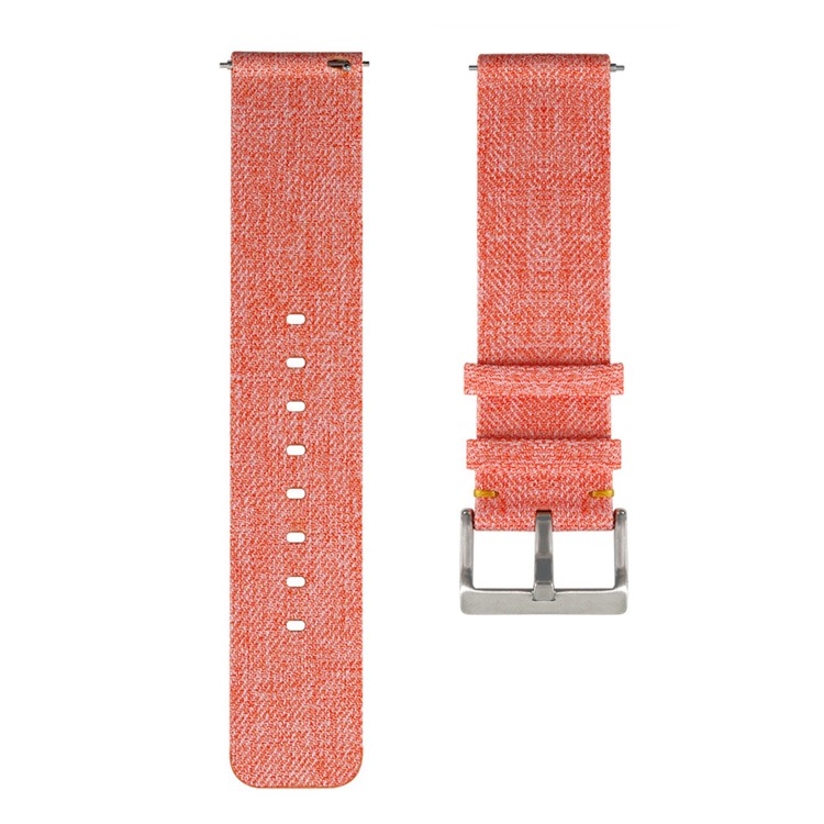 Breathable Canvas Watch Band with Metal Buckle for Fitbit Versa Lite - Orange-1