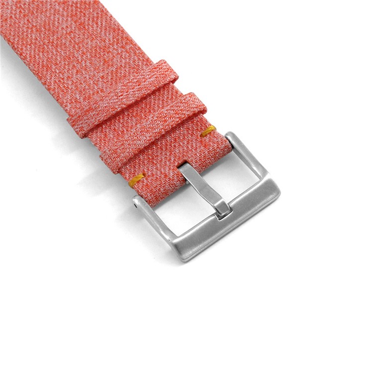 Breathable Canvas Watch Band with Metal Buckle for Fitbit Versa Lite - Orange-4