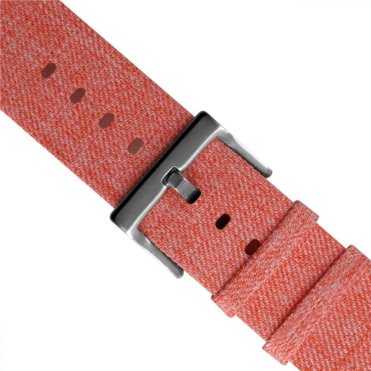 Breathable Canvas Watch Band with Metal Buckle for Fitbit Versa Lite - Orange-6