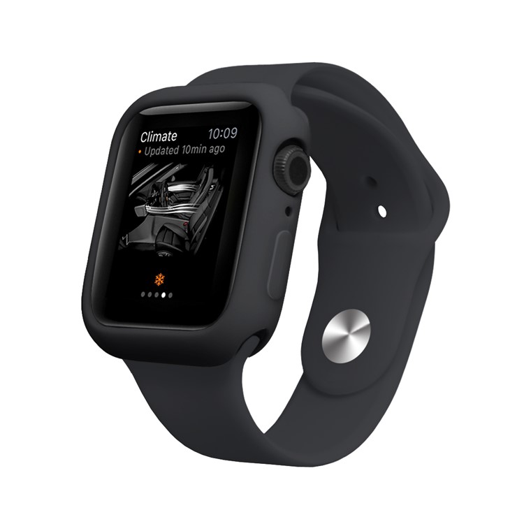Candy Color Gel TPU Protective Case for Apple Watch Series 3/2/1 38mm - Black-3