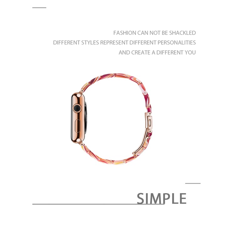 Waterproof Resin Watch Band Strap for Apple Watch Series 4 44mm, Series 3/2/1 42mm - Red-11