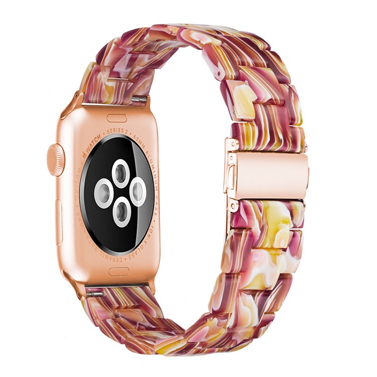 Waterproof Resin Watch Band Strap for Apple Watch Series 4 44mm, Series 3/2/1 42mm - Red-2