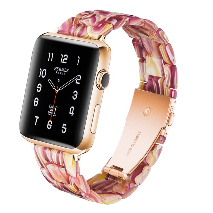 Waterproof Resin Watch Band Strap for Apple Watch Series 4 44mm, Series 3/2/1 42mm - Red-4