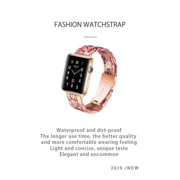 Waterproof Resin Watch Band Strap for Apple Watch Series 4 44mm, Series 3/2/1 42mm - Red-6