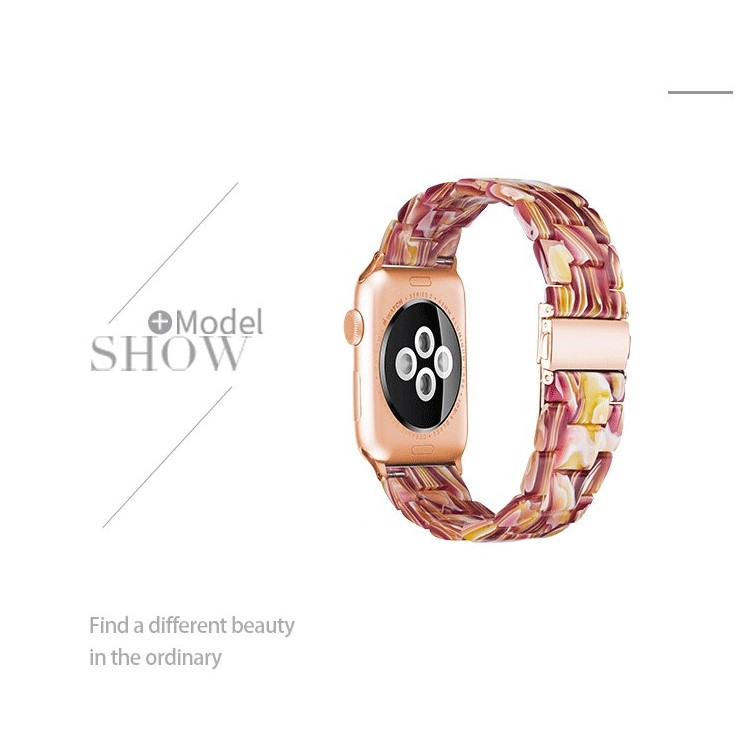 Waterproof Resin Watch Band Strap for Apple Watch Series 4 44mm, Series 3/2/1 42mm - Red-9