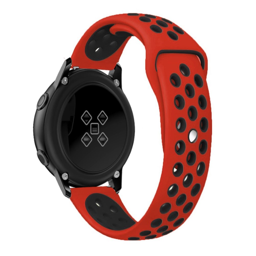 Bi-color Soft Silicone Watch Strap Replacement for Samsung Galaxy Watch Active - Red / Black-1
