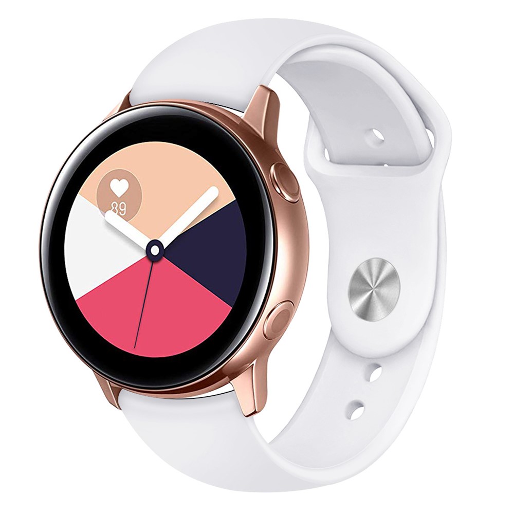 20mm Soft Silicone Watch Band Replacement for Samsung Galaxy Watch Active SM-R500 - White-2