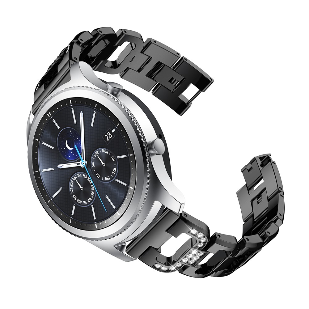 Bracelet de Montre en Alliage de Décoration en Forme de Forme d 22 mm Pour Samsung Gear S3 Frontier / S3 Classic - le Noir-2