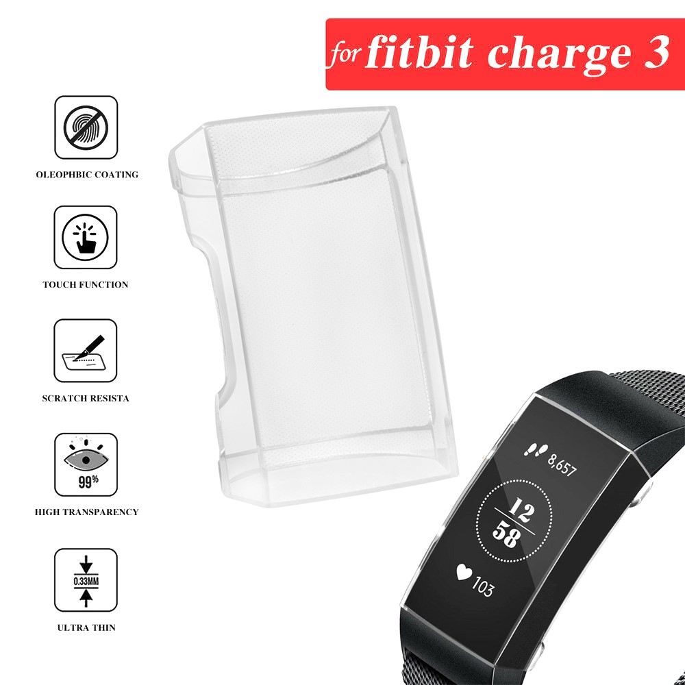 Clear Watch Watch Watch de la Cubierta de Protector TPU Con Todos Los Envueltos Para la Carga de Fitbit 3