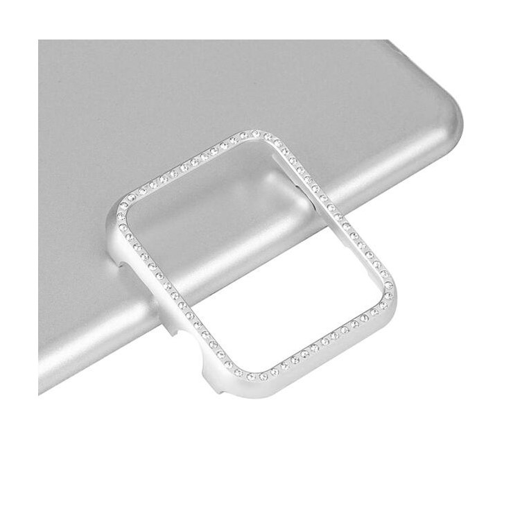 

Aluminum Alloy Protective Shell Frame Bumper Diamond Hard Cases for Apple Watch Series 4 44mm - Silver, Apple Watch Series 4 44mm