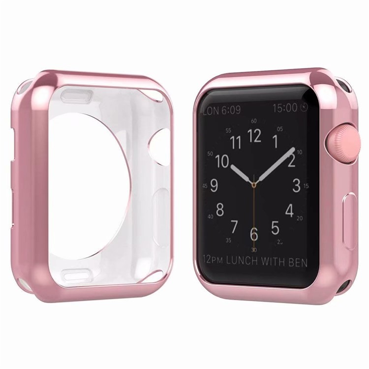 Plated Soft TPU Protector Cover for Apple Watch Series 4 40mm - Rose Gold-2